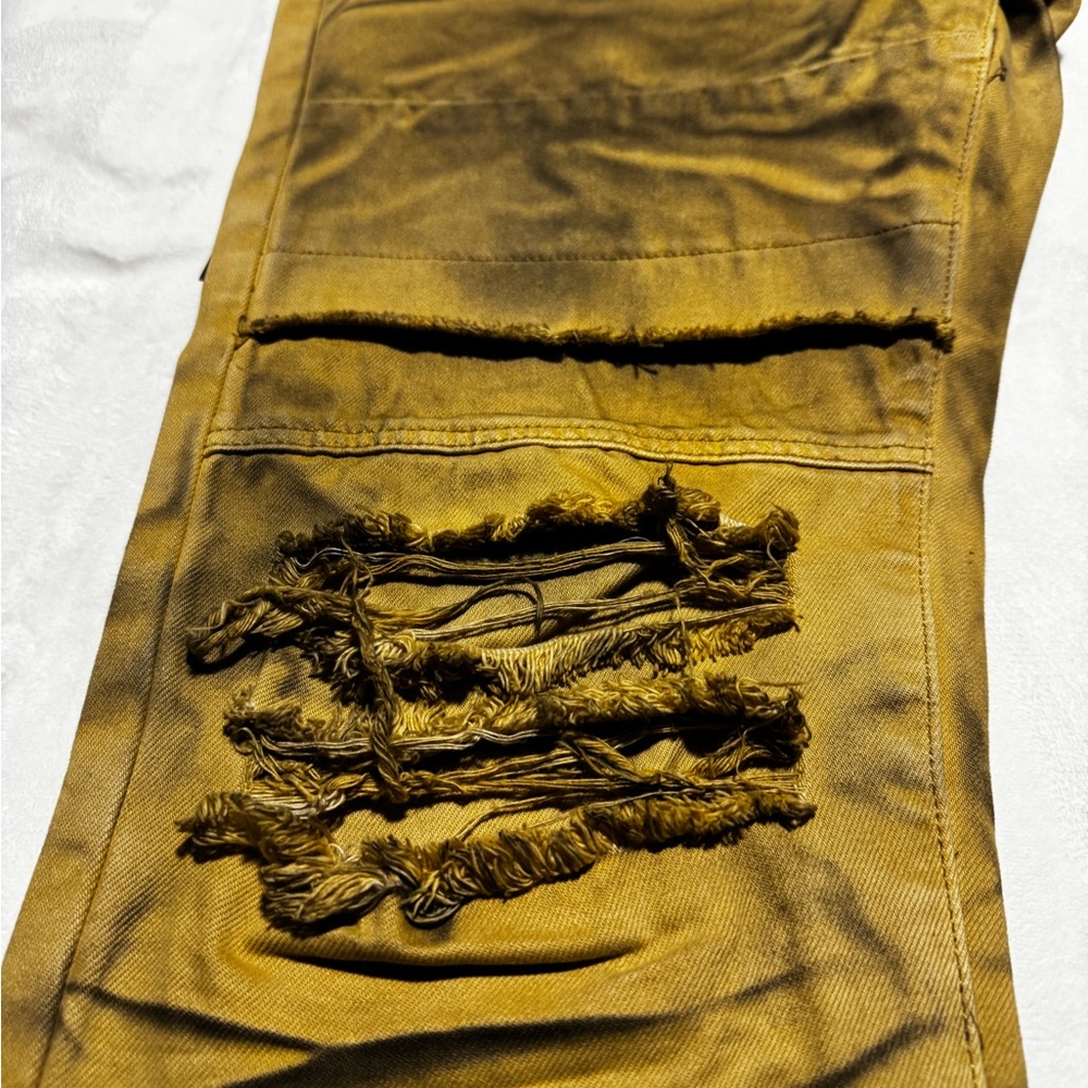 Crysp denim Men's Slim Straight Jeans in Tan - Picture 3 of 15